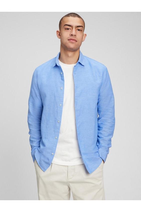 پیراهن آستین بلند مردانه آبی برند gap|پیشنهاد محصول