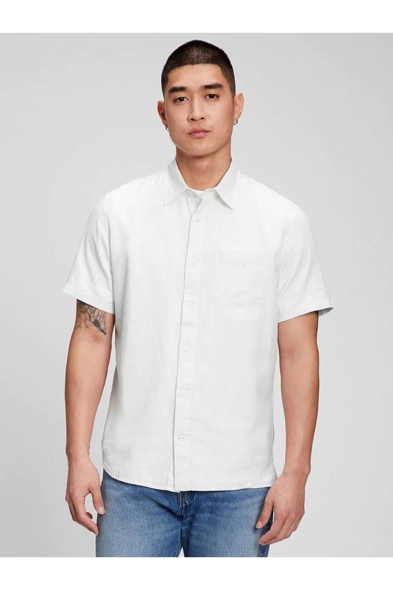 پیراهن آستین کوتاه مردانه سفید برند gap|پیشنهاد محصول