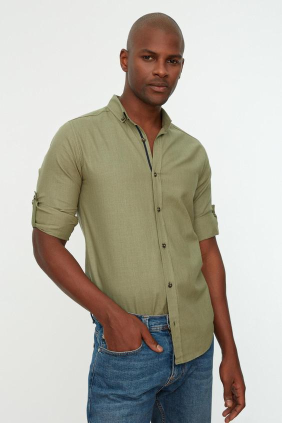 پیراهن آستین بلند مردانه سبز برند trendyol man|پیشنهاد محصول