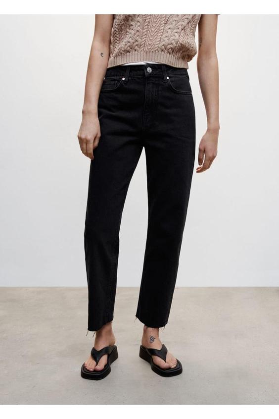 شلوار جین زنانه سیاه مانگو ا Düz Kesim Yüksek Bel Jean Pantolon|پیشنهاد محصول