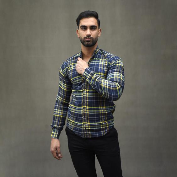 پیراهن ساده آستین بلند مردانه چهارخانه کد S416|پیشنهاد محصول