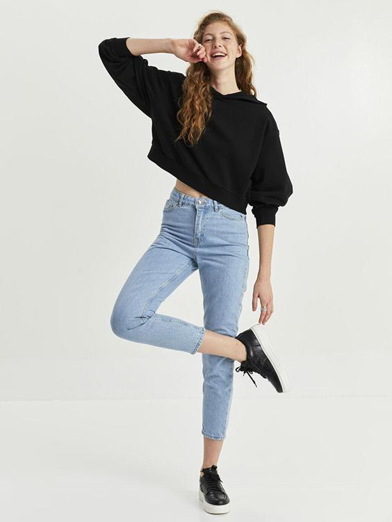 شلوار جین زنانه آبی برند XSIDE ا Mom Fit Düz Cep Detaylı Kadın Jean Pantolon|پیشنهاد محصول