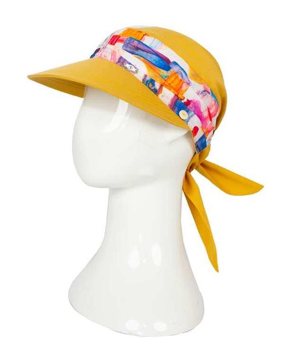 کلاه زنانه کلن رو خردلي طرح هندسي تارتن Tartan|پیشنهاد محصول