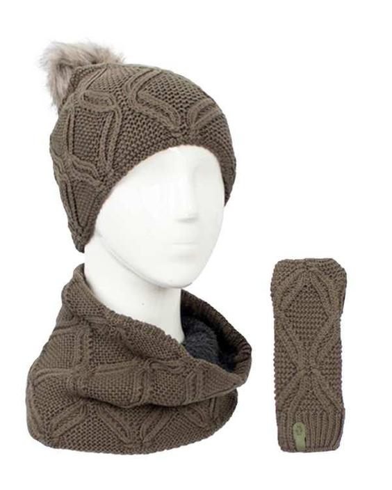 ست شال گردن و کلاه و دستکش مدل آران مارپيچ سبز تارتن Tartan|پیشنهاد محصول