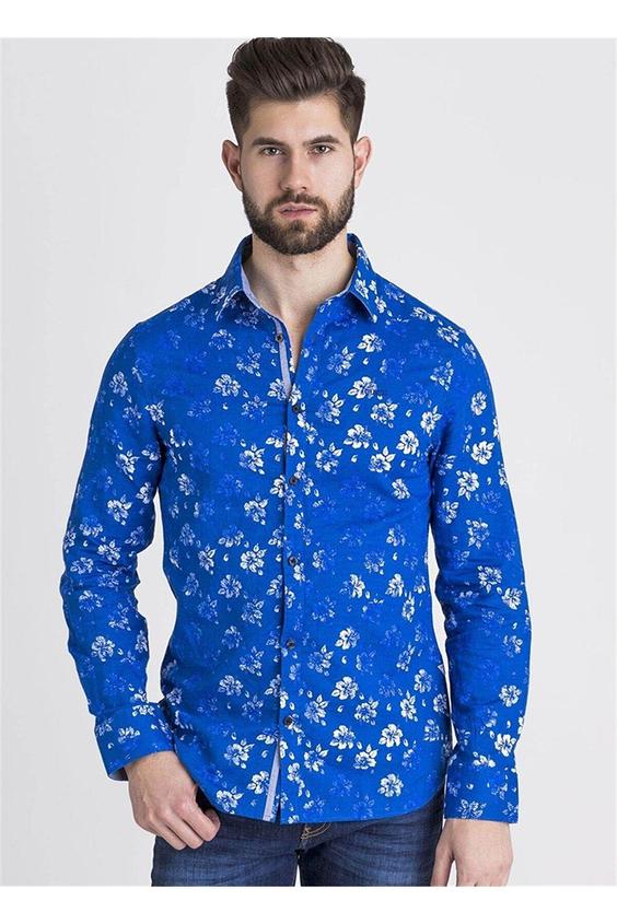 پیراهن دکمه ای طرح گل یقه کلاسیک آستین بلند مردانه گس Guess (برند آمریکا)|پیشنهاد محصول