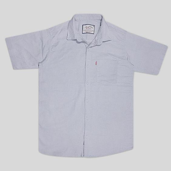 پیراهن کنفی تمام نخ تک جیب آستین کوتاه طوسی 124069-4|پیشنهاد محصول