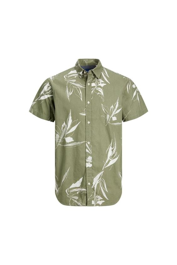 خرید اینترنتی پیراهن آستین کوتاه مردانه سبز برند jack jones 12227680 ا Jorcrayon Aop Shırt Ss Ln|پیشنهاد محصول