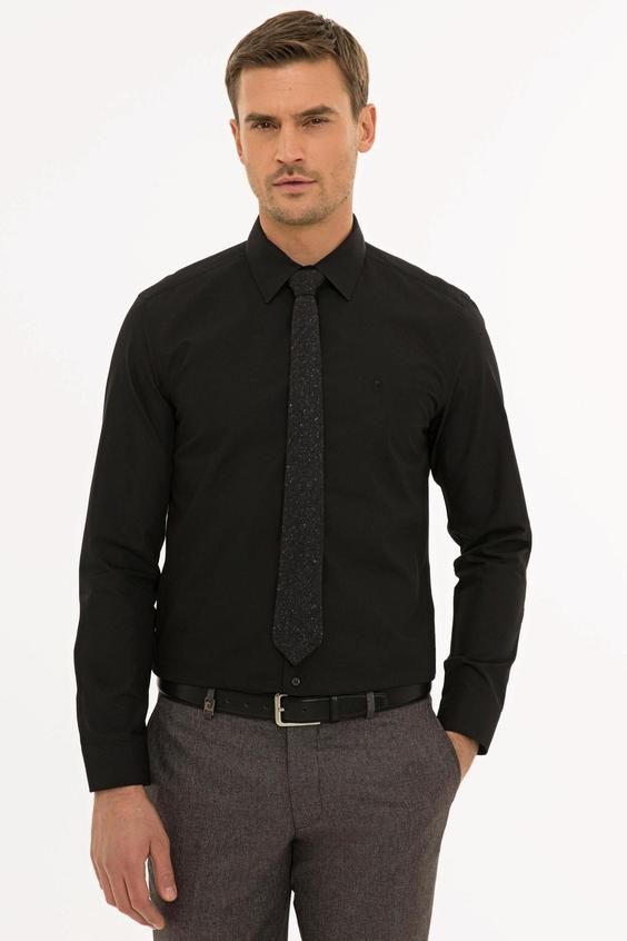 پیراهن آستین بلند مردانه سیاه برند pierre cardin|پیشنهاد محصول