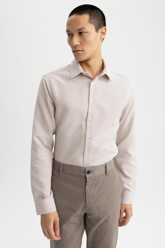 پیراهن آستین بلند مردانه بژ دفکتو|پیشنهاد محصول