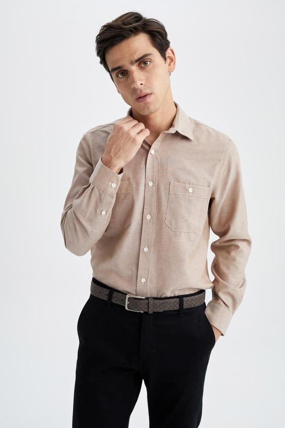 پیراهن آستین بلند مردانه بژ دیفاکتو|پیشنهاد محصول
