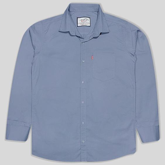 پیراهن کتان تک جیب آستین بلند مردانه آبی طوسی 124071-7|پیشنهاد محصول