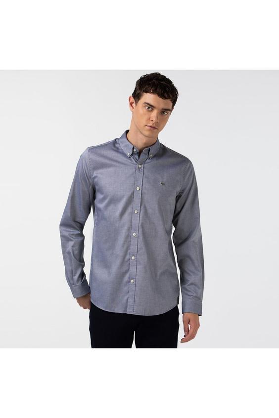 پیراهن آستین بلند مردانه طوسی لاکوست CH4976 ا Erkek Slim Fit Koyu Gri Gömlek|پیشنهاد محصول