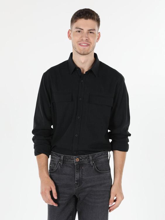 پیراهن آستین بلند سیاه مردانه کولینز کد:CL1059810|پیشنهاد محصول