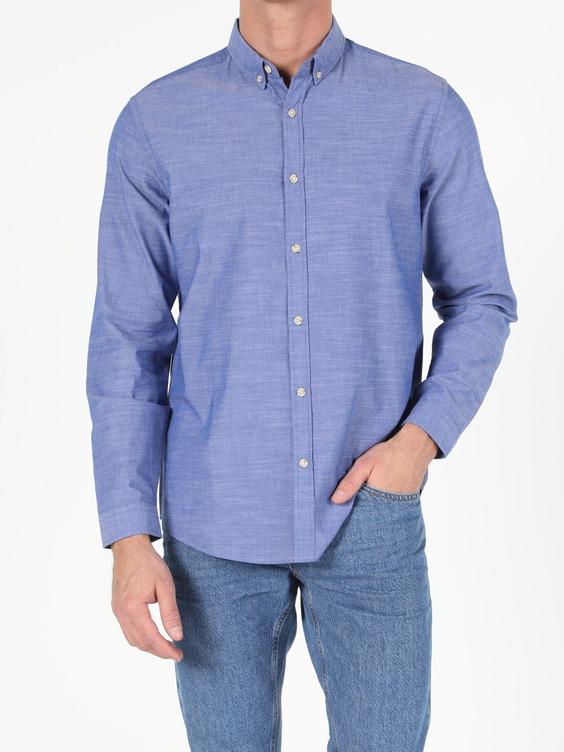 پیراهن آستین بلند آبی مردانه کولینز کد:CL1042513|پیشنهاد محصول