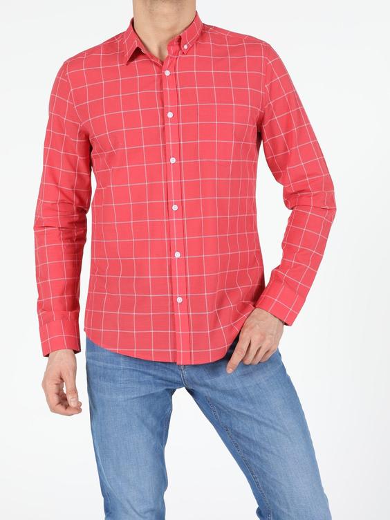 پیراهن آستین بلند قرمز مردانه کولینز کد:CL1049283|پیشنهاد محصول