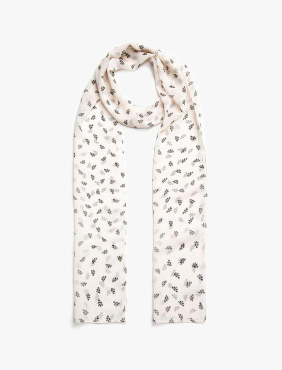 خرید اینترنتی شال گردن زنانه سفید کوتون 2SAK50092AA ا Floral Desenli Şal|پیشنهاد محصول