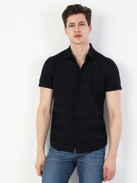 پیراهن آستین کوتاه لاجوردی مردانه کولینز|پیشنهاد محصول