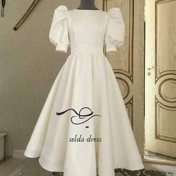 لباس مجلسی عروسکی دخترانه پوشیده شیک ۱۳۲۰ - سفید / ۳۴ ا 1320|پیشنهاد محصول