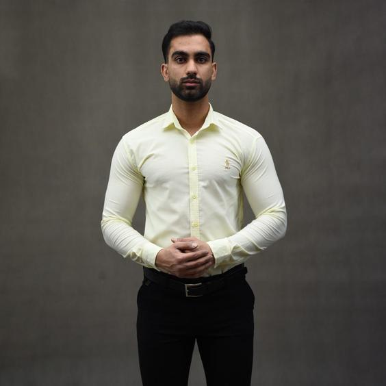 پیراهن ساده آستین بلند مردانه زرد روشن کد S224|پیشنهاد محصول