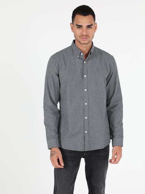 پیراهن آستین بلند خاکستری مردانه کولینز کد:CL1050127|پیشنهاد محصول