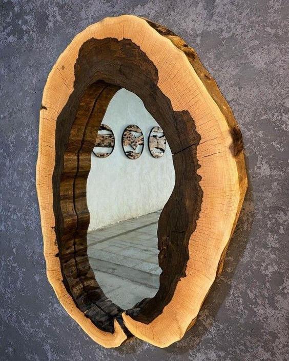 آینه روستیک چوب گردو|پیشنهاد محصول