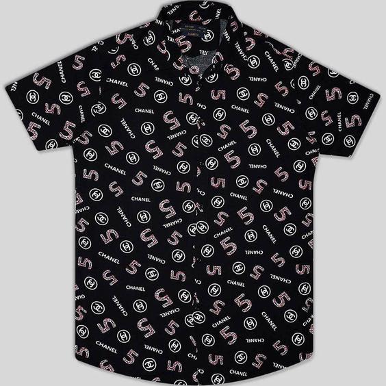 پیراهن هاوایی مشکی مردانه طرح chanel کد 124031-16|پیشنهاد محصول