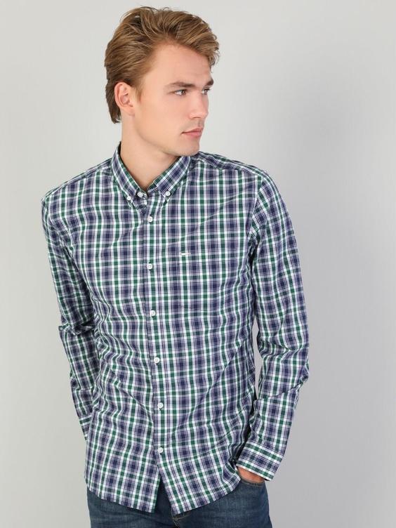 پیراهن آستین بلند سبز مردانه کولینز کد:CL1047131|پیشنهاد محصول