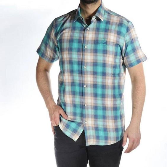 پیراهن پنبه ای مردانه آستین کوتاه چهارخانه اسکورت D2055|پیشنهاد محصول