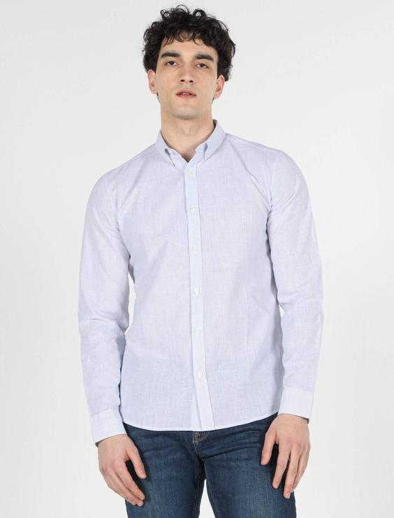 پیراهن آستین بلند آبی مردانه کولینز کد:CL1057801|پیشنهاد محصول