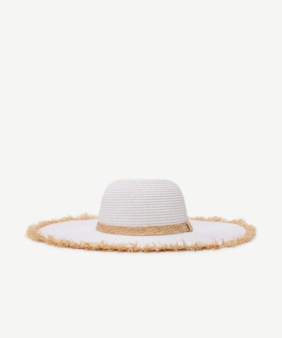 خرید اینترنتی کلاه زنانه سفید یارگیجی 23YKSP6021 ا Püskül Detaylı Hasır Şapka|پیشنهاد محصول