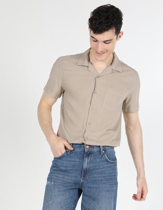 پیراهن آستین کوتاه بژ مردانه کولینز کد:CL1058253|پیشنهاد محصول