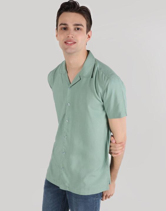پیراهن آستین کوتاه سبز مردانه کولینز کد:CL1064181|پیشنهاد محصول
