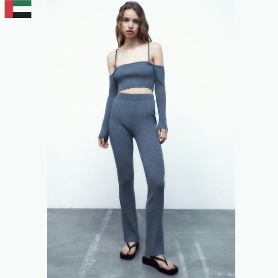 شلوار اورجینال زنانه زارا Zara Flare Ribbed Trousers|پیشنهاد محصول