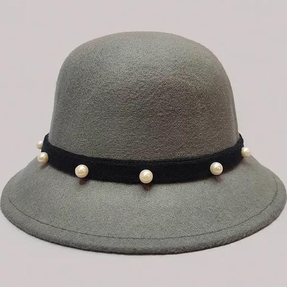 کلاه شهرزادی طوسی مدل دور مرواریدی کد 1798|پیشنهاد محصول