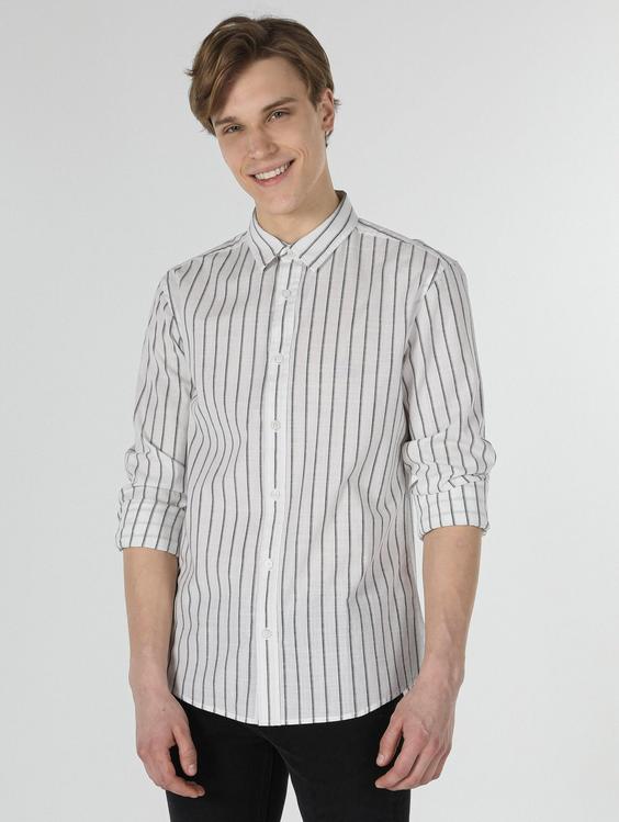 پیراهن آستین بلند سفید مردانه کولینز کد:CL1053806|پیشنهاد محصول