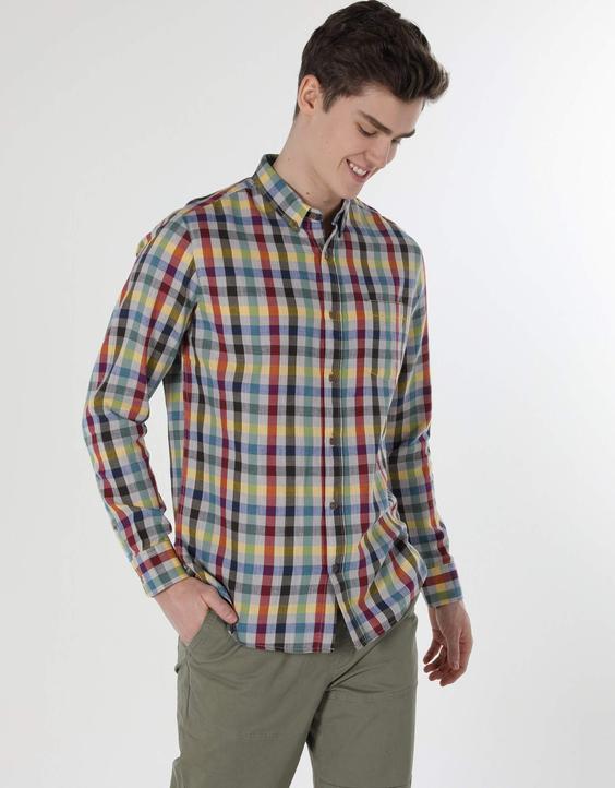 پیراهن آستین بلند رنگارنگ مردانه کولینز کد:CL1058631|پیشنهاد محصول