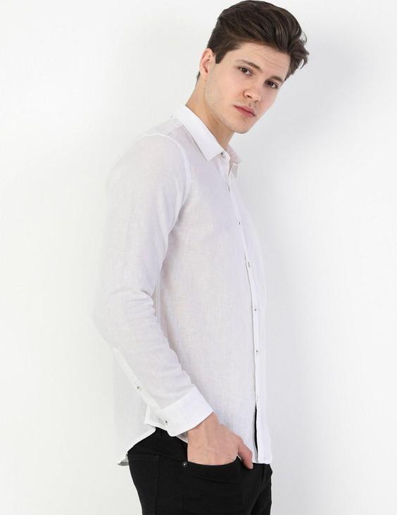 پیراهن آستین بلند سفید مردانه کولینز کد:CL1041771|پیشنهاد محصول
