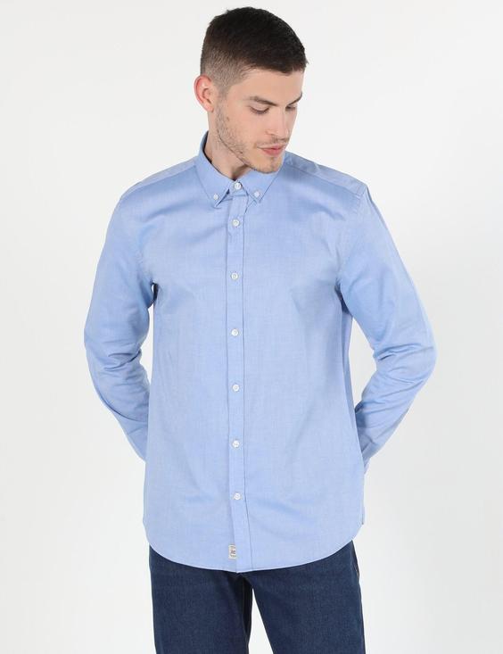 پیراهن آستین بلند آبی مردانه کولینز کد:CL1048576|پیشنهاد محصول