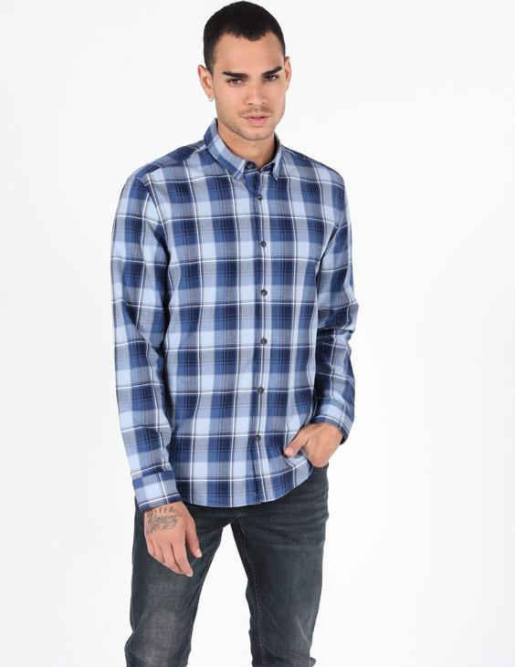 پیراهن آستین بلند آبی مردانه کولینز کد:CL1051211|پیشنهاد محصول