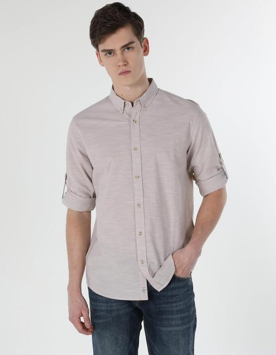 پیراهن آستین بلند بژ مردانه کولینز کد:CL1058567|پیشنهاد محصول