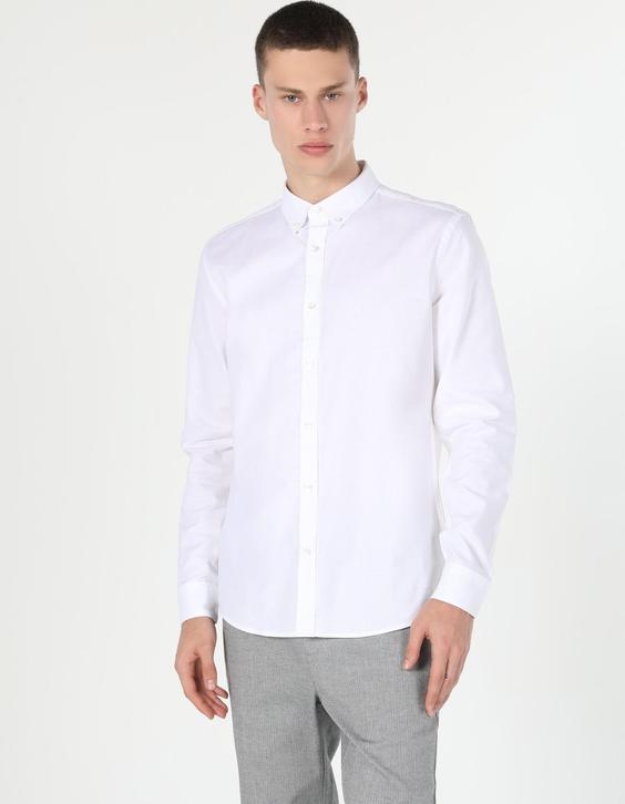 پیراهن آستین بلند سفید مردانه کولینز کد:CL1048576|پیشنهاد محصول