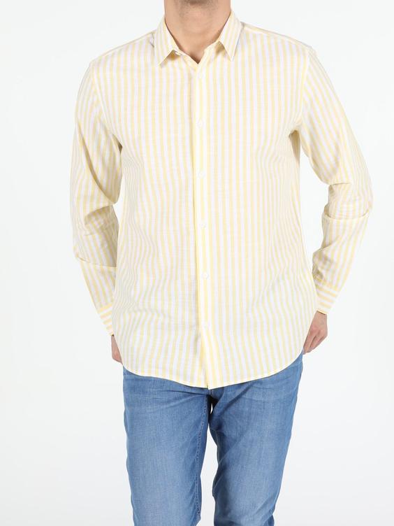 پیراهن آستین بلند زرد مردانه کولینز کد:CL1054242|پیشنهاد محصول