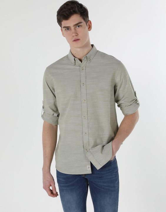 پیراهن آستین بلند سبز مردانه کولینز کد:CL1058567|پیشنهاد محصول