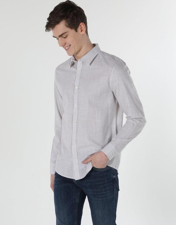 پیراهن آستین بلند بژ مردانه کولینز کد:CL1057489|پیشنهاد محصول