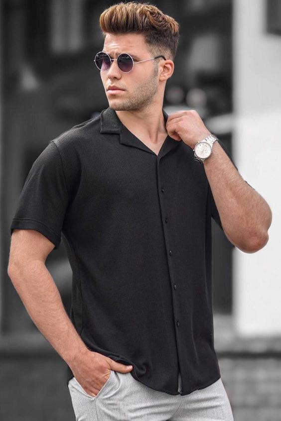 پیراهن مشکی مردانه برند Madmext کد 1685012425|پیشنهاد محصول