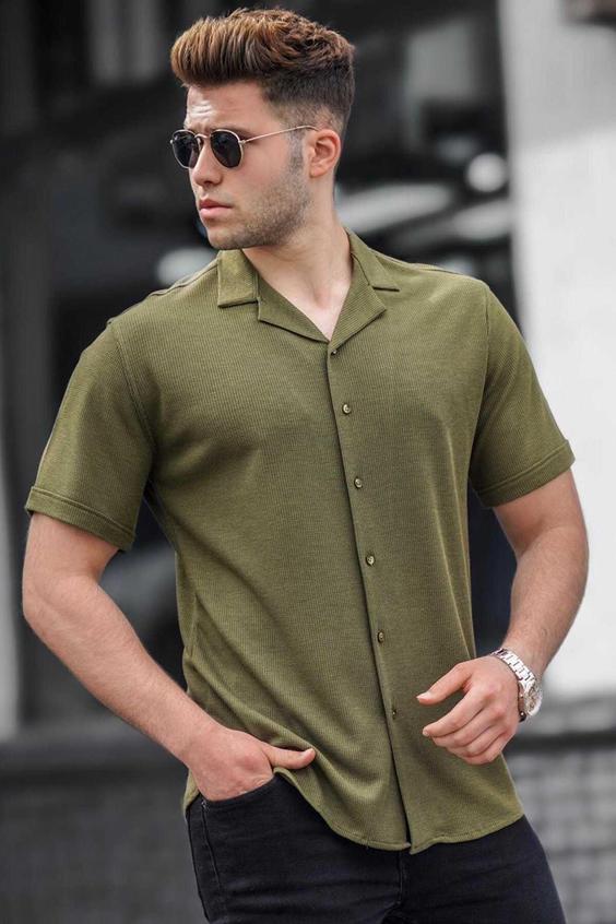 پیراهن آستین کوتاه یشمی مردانه برند Madmext کد 1685012443|پیشنهاد محصول