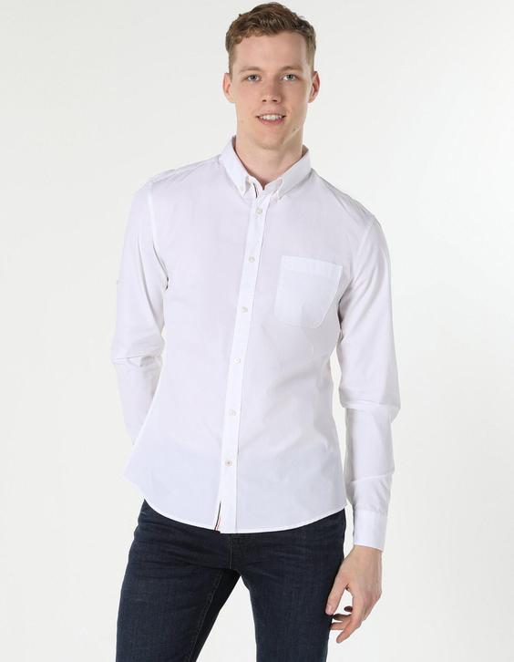 پیراهن آستین بلند سفید مردانه کولینز کد:CL1053799|پیشنهاد محصول