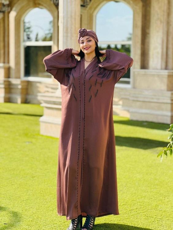 مانتو بلند جدید رنگی جنس زوم دوخت امارات رنگ مارون تا سایز ۴۸ همراه با شال ا Manto Abaya|پیشنهاد محصول