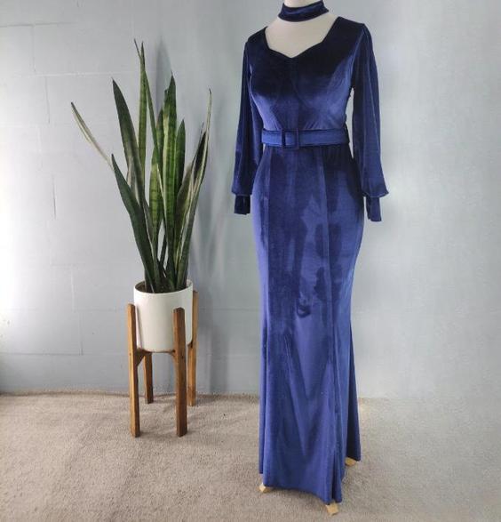 لباس مجلسی و شب ماکسی مدل همتا - سرمه ای / سایز40 ا Dress and long night|پیشنهاد محصول