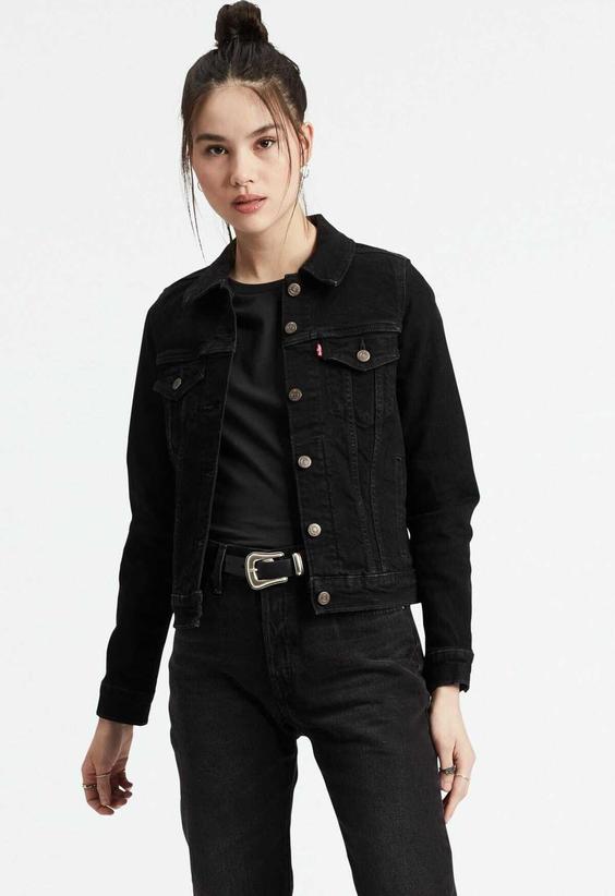 کت جین کوتاه دکمه دار جیب دار زنانه مشکی برند Levi's|پیشنهاد محصول